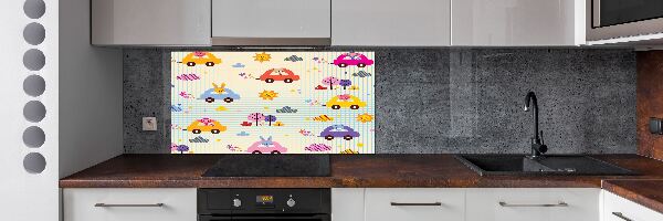 Keuken achterwand Speelgoedauto's