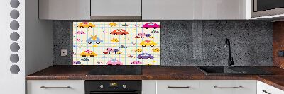 Keuken achterwand Speelgoedauto's