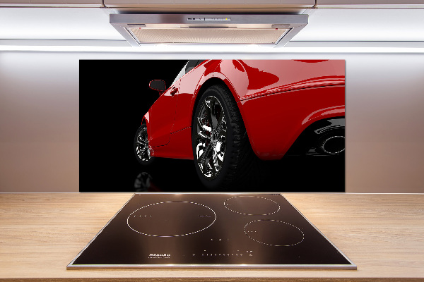Spatplaat keuken Rode auto