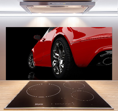 Spatplaat keuken Rode auto