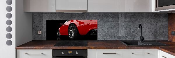 Spatplaat keuken Rode auto