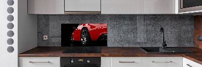 Spatplaat keuken Rode auto