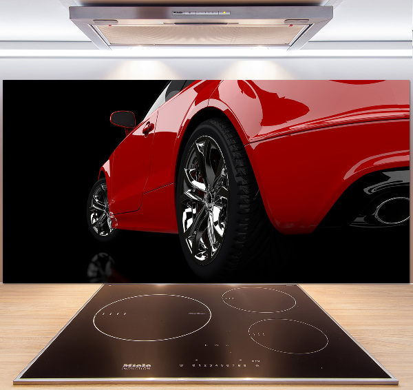 Spatplaat keuken Rode auto