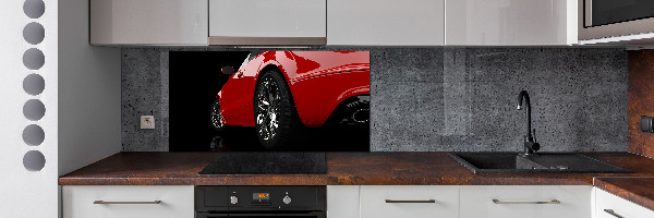 Spatplaat keuken Rode auto