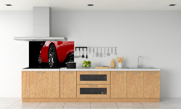 Spatplaat keuken Rode auto