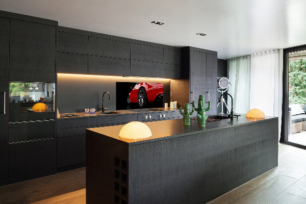 Spatplaat keuken Rode auto