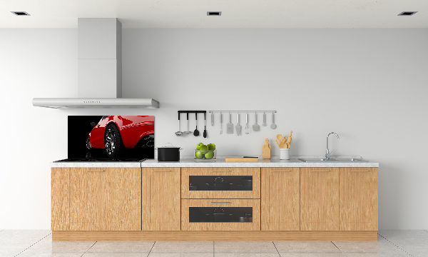 Spatplaat keuken Rode auto