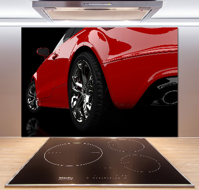Spatplaat keuken Rode auto