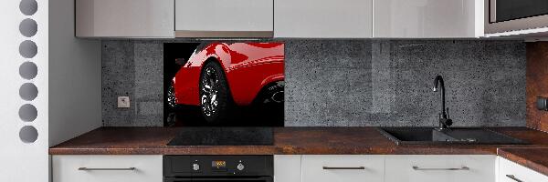 Spatplaat keuken Rode auto