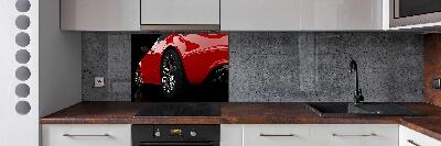 Spatplaat keuken Rode auto