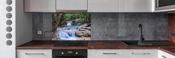 Glazen achterwand keuken Waterval in het bos