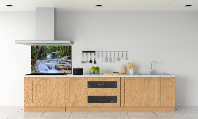 Glazen achterwand keuken Waterval in het bos