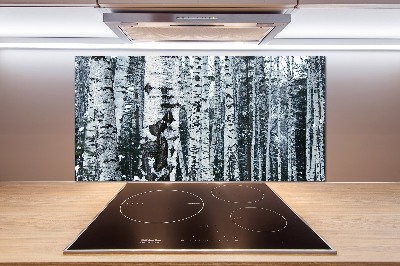 Glazen achterwand keuken Berkenbomen