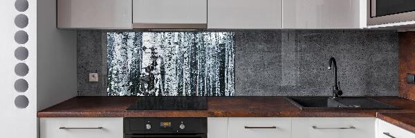 Glazen achterwand keuken Berkenbomen