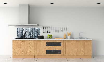 Glazen achterwand keuken Berkenbomen