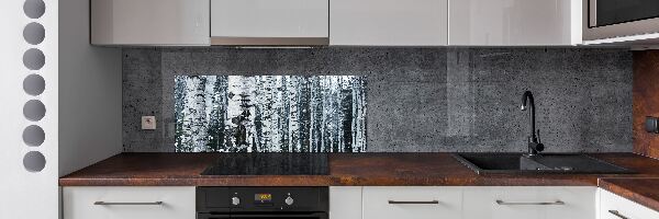 Glazen achterwand keuken Berkenbomen
