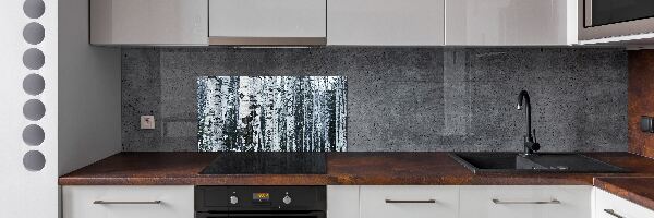 Glazen achterwand keuken Berkenbomen