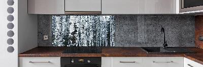 Glazen achterwand keuken Berkenbomen