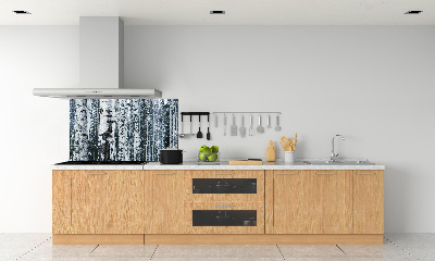 Glazen achterwand keuken Berkenbomen