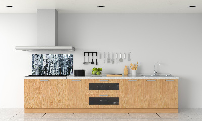 Glazen achterwand keuken Berkenbomen