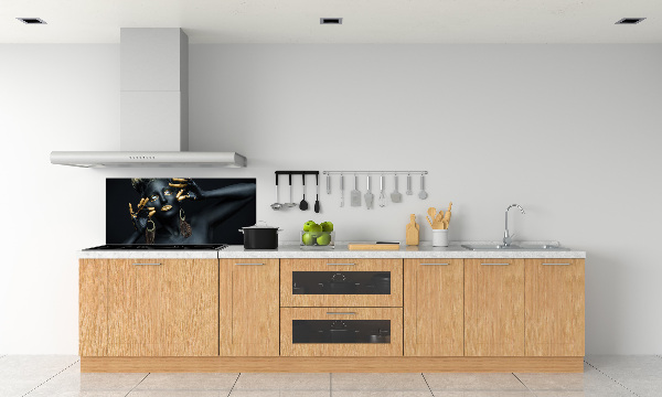 Glazen achterwand keuken Vrouw in het zwart