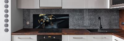 Glazen achterwand keuken Vrouw in het zwart