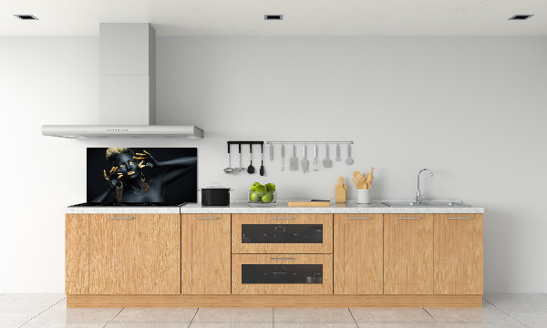 Glazen achterwand keuken Vrouw in het zwart