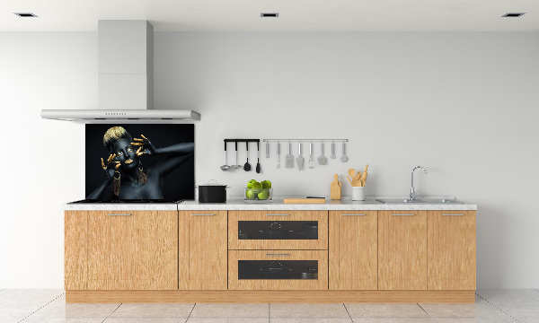 Glazen achterwand keuken Vrouw in het zwart