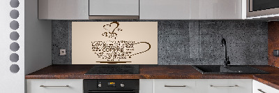 Spatscherm keuken Een kopje koffie