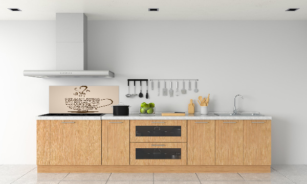 Spatscherm keuken Een kopje koffie
