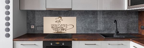 Spatscherm keuken Een kopje koffie
