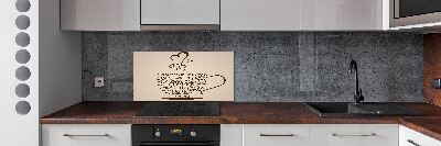 Spatscherm keuken Een kopje koffie