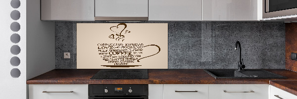 Spatscherm keuken Een kopje koffie