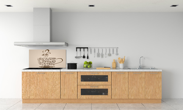 Spatscherm keuken Een kopje koffie