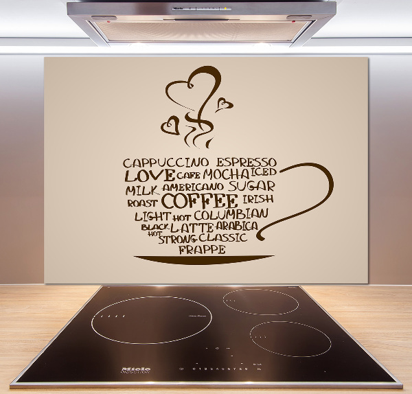 Spatscherm keuken Een kopje koffie