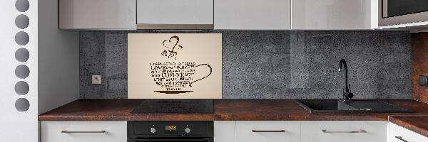 Spatscherm keuken Een kopje koffie