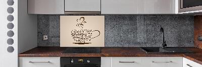 Spatscherm keuken Een kopje koffie
