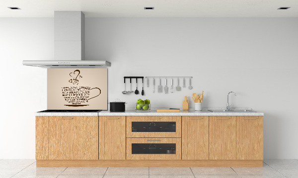 Spatscherm keuken Een kopje koffie