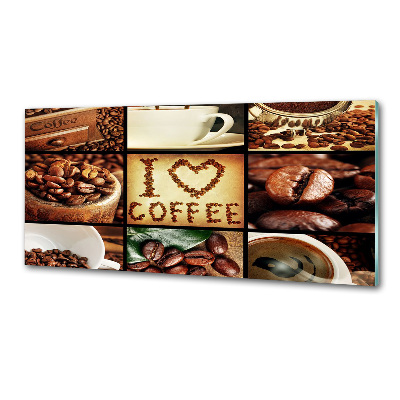Glazen achterwand keuken Koffiecollage