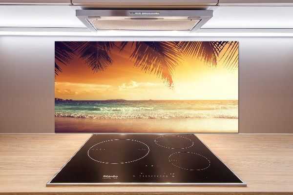 Spatscherm keuken Tropisch strand