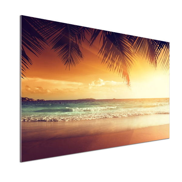 Spatscherm keuken Tropisch strand