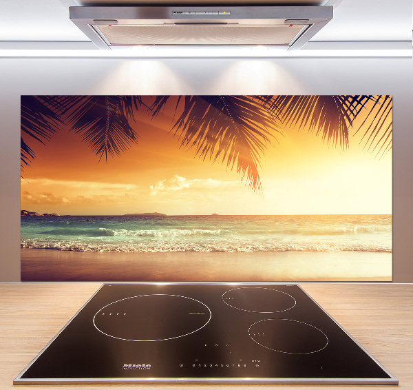 Spatscherm keuken Tropisch strand