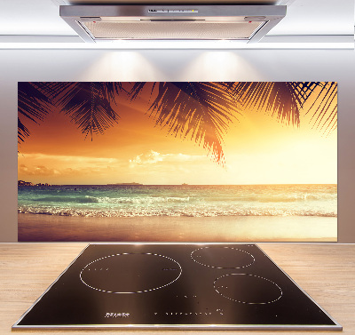 Spatscherm keuken Tropisch strand