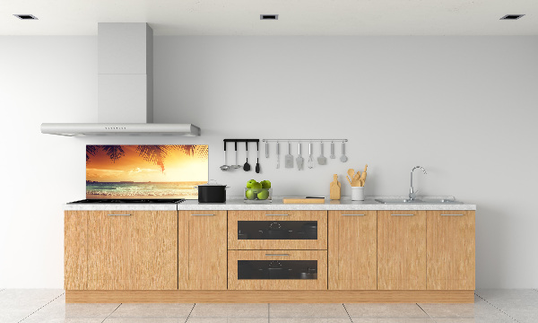 Spatscherm keuken Tropisch strand