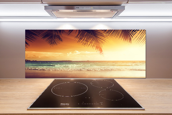 Spatscherm keuken Tropisch strand