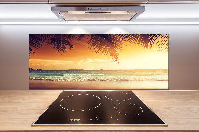 Spatscherm keuken Tropisch strand