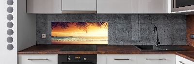 Spatscherm keuken Tropisch strand
