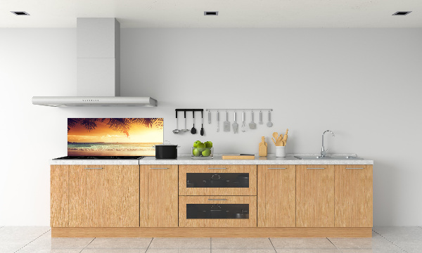 Spatscherm keuken Tropisch strand