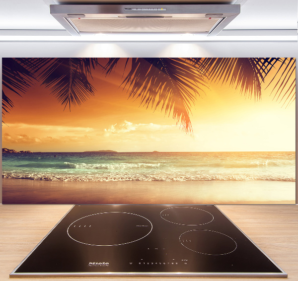 Spatscherm keuken Tropisch strand