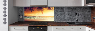 Spatscherm keuken Tropisch strand